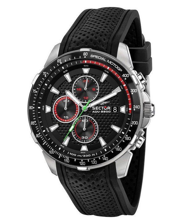 Sector ADV2500 Special MotoGP Chronograph, schwarzes Zifferblatt, Quarz, R3271643003, 100 m, Herrenuhr