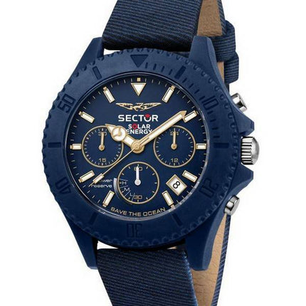 Sector Save The Ocean Chronograph Blau Matt Zifferblatt Quarz R3271739001 Herrenuhr