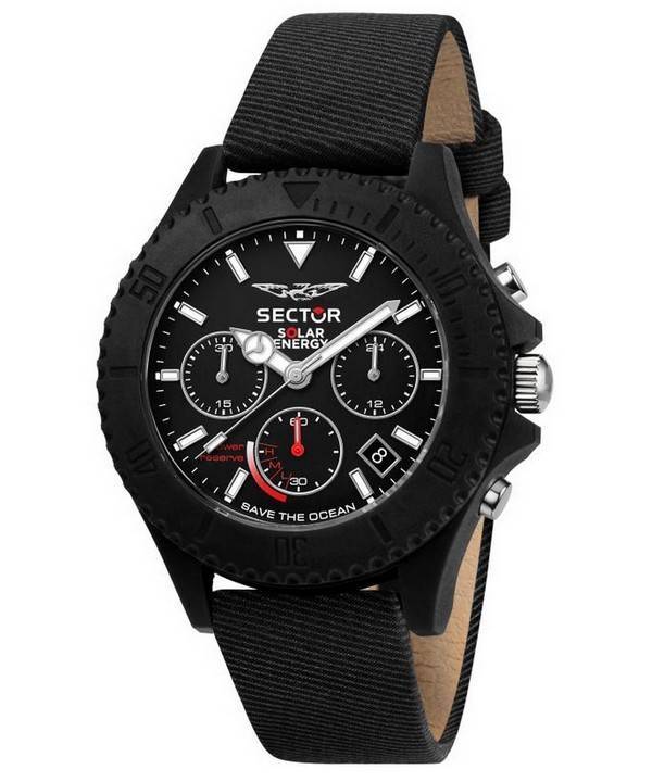 Sector Save The Ocean Chronograph Schwarz Matt Zifferblatt Quarz R3271739002 Herrenuhr