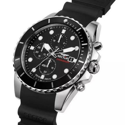 Sector 450 Chronograph, Kunststoffarmband, schwarzes Zifferblatt, Quarz, R3271776011, 100 m, Herrenuhr