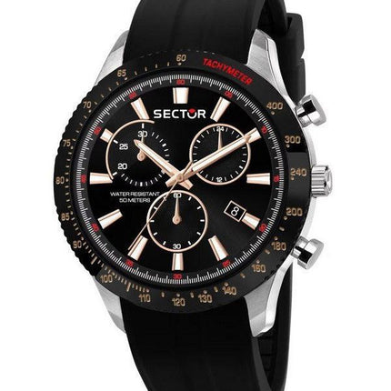 Sector 270 Chronograph, Silikonarmband, schwarzes Zifferblatt, Quarz, R3271778001, Herrenuhr