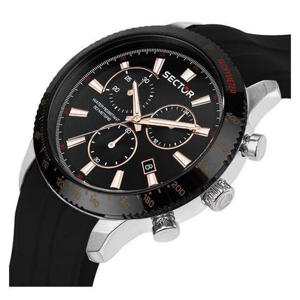 Sector 270 Chronograph, Silikonarmband, schwarzes Zifferblatt, Quarz, R3271778001, Herrenuhr