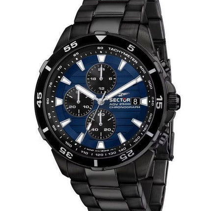 Sector ADV2500 Chronograph, Edelstahl, blaues Zifferblatt, Quarz, R3273643001, 100 m, Herrenuhr