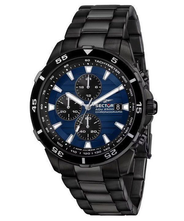 Sector ADV2500 Chronograph, Edelstahl, blaues Zifferblatt, Quarz, R3273643001, 100 m, Herrenuhr