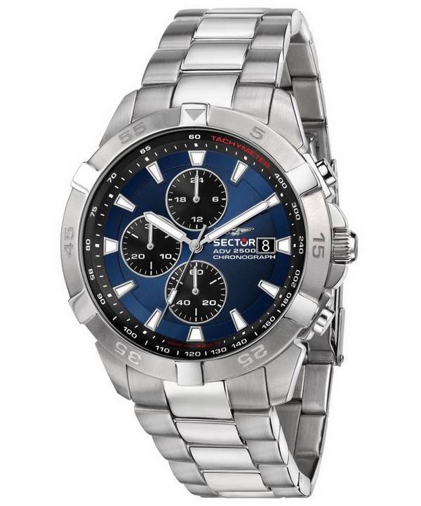 Sector ADV2500 Chronograph blaues Zifferblatt Edelstahl Quarz R3273643004 100M Herrenuhr