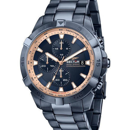 Sector ADV2500 Chronograph, Edelstahl, blaues Zifferblatt, Quarz, R3273643007, 100 m, Herrenuhr