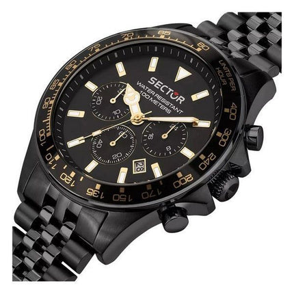 Sector 230 Chronograph, Edelstahl, schwarzes Zifferblatt, Quarz, R3273661029, 100 m, Herrenuhr