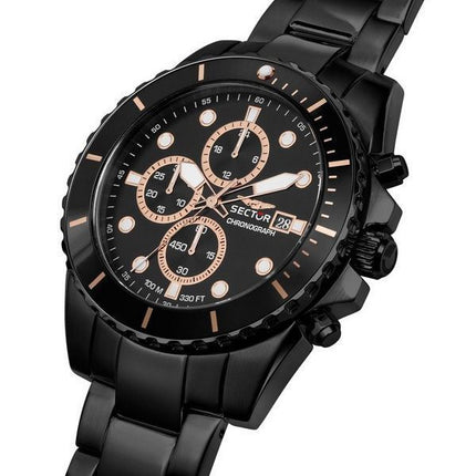 Sector 450 Chronograph, Edelstahl, schwarzes Zifferblatt, Quarz, R3273776005, 100 m, Herrenuhr