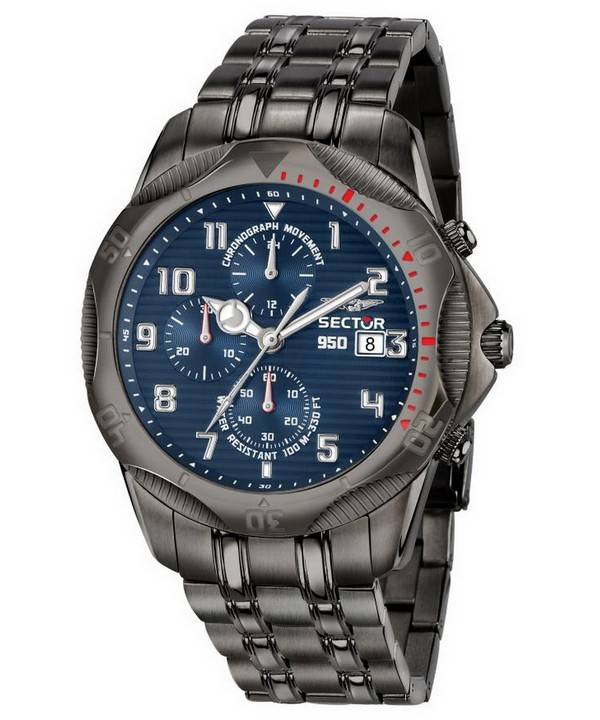 Sector 950 Chronograph blaues Zifferblatt Edelstahl Quarz R3273981005 100M Herrenuhr