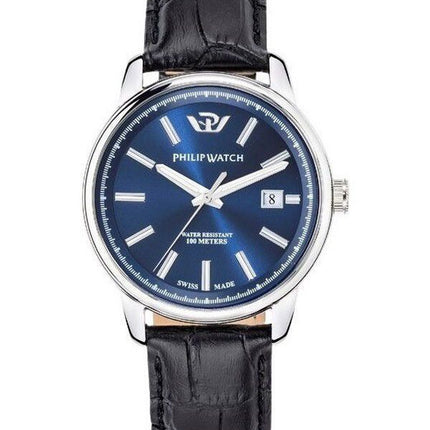 Philip Watch Kent Collection Anniversary Lederarmband, blaues Zifferblatt, Quarz, R8251178013, 100 m, Herrenuhr