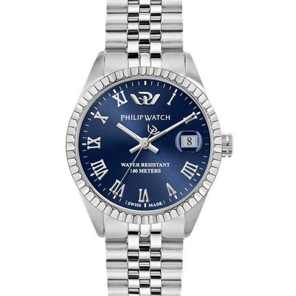 Philip Watch Caribe Urban Edelstahl blaues Sunray-Zifferblatt Quarz R8253597585 100M Damenuhr