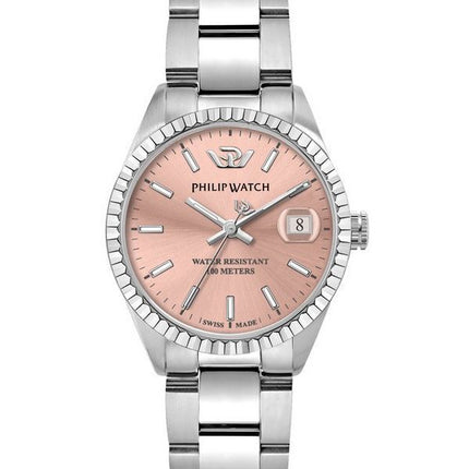 Philip Watch Caribe Urban Edelstahl rosa Zifferblatt Quarz R8253597587 100M Damenuhr