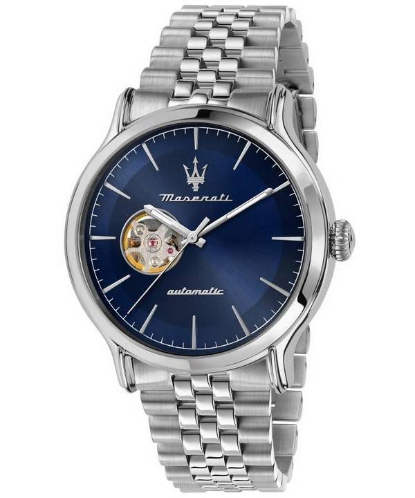 Maserati Epoca Edelstahl Open Heart Blue Dial Automatic R8823118009 100M Herrenuhr