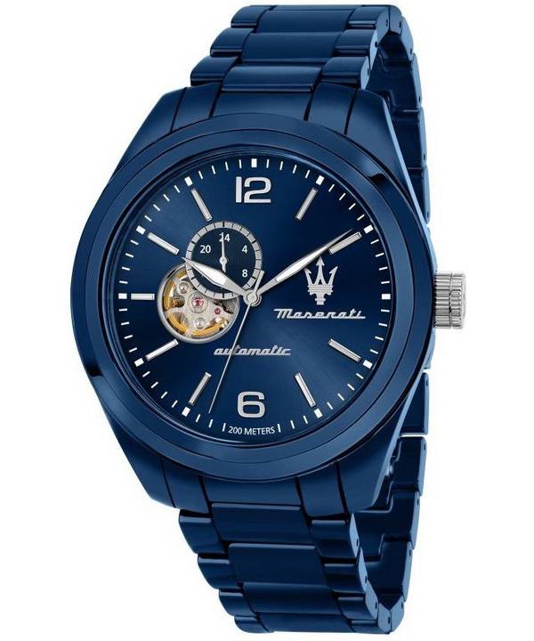 Maserati Traguardo Ceramic Open Heart Blue Dial Automatic Diver&#39,s R8823150002 200M Herrenuhr