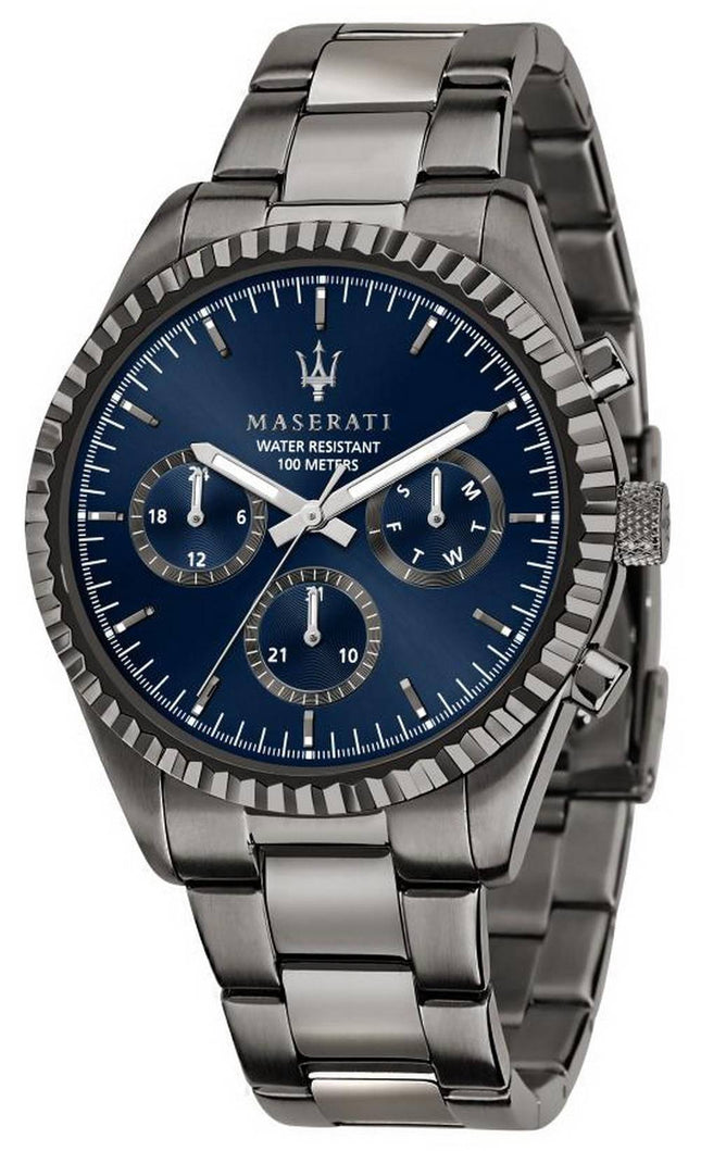 Maserati Competizione blaues Zifferblatt Edelstahl Quarz R8853100019 100M Herrenuhr