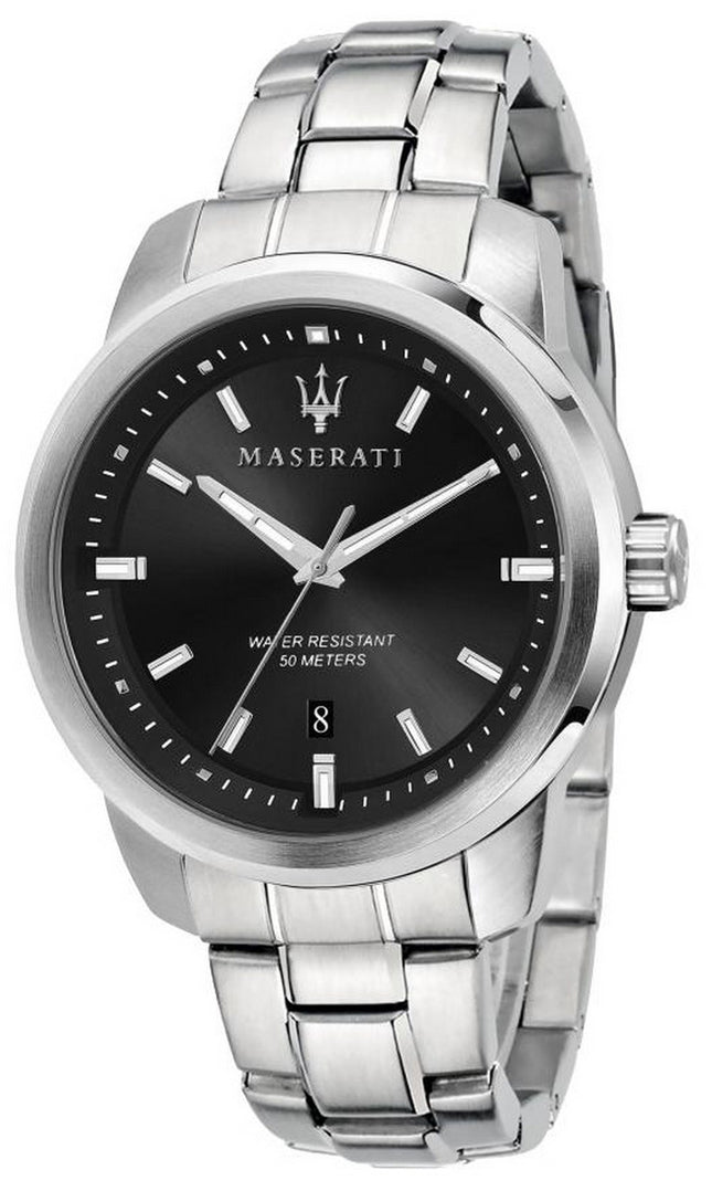 Maserati Successo schwarzes Zifferblatt Edelstahl Quarz R8853121006 Herrenuhr