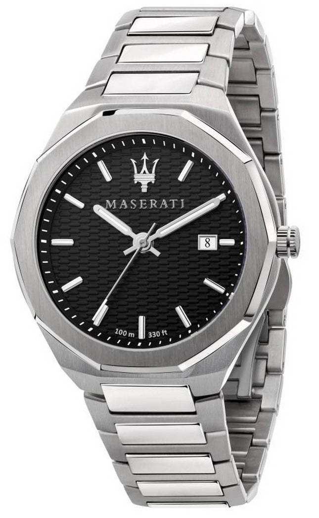 Maserati Sfida Chronograph schwarzes Zifferblatt Edelstahl Quarz R8873640004 100M Herrenuhr