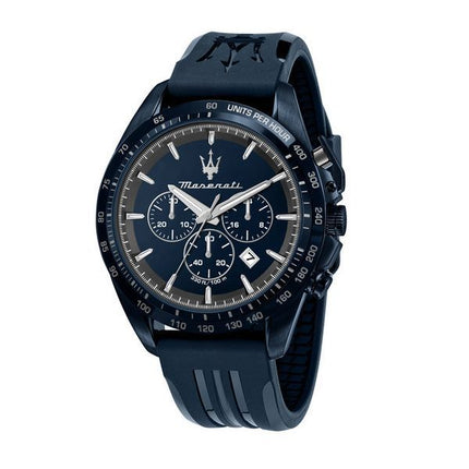 Maserati Traguardo Limited Edition Chronograph, Kautschukarmband, blaues Zifferblatt, Quarz, R8871612042, 100 m, Herrenuhr