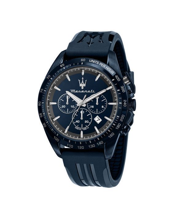 Maserati Traguardo Limited Edition Chronograph, Kautschukarmband, blaues Zifferblatt, Quarz, R8871612042, 100 m, Herrenuhr