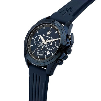 Maserati Traguardo Limited Edition Chronograph, Kautschukarmband, blaues Zifferblatt, Quarz, R8871612042, 100 m, Herrenuhr