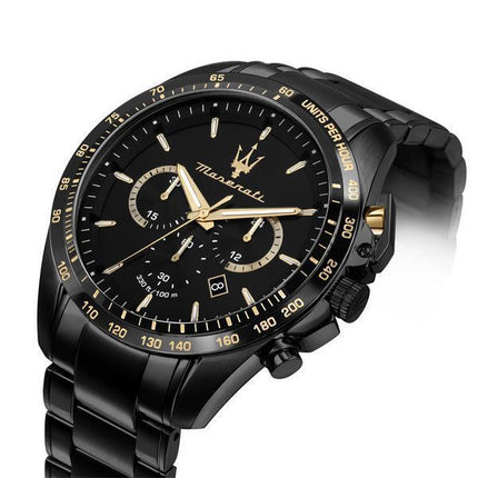 Maserati Traguardo Limited Edition Chronograph Edelstahl schwarzes Zifferblatt Quarz R8873612051 100M Herrenuhr