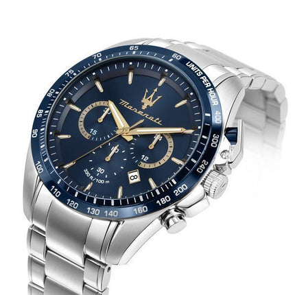 Maserati Traguardo Limited Edition Chronograph Edelstahl Blaues Zifferblatt Quarz R8873612052 100M Herrenuhr