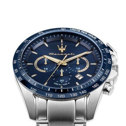 Maserati Traguardo Limited Edition Chronograph Edelstahl Blaues Zifferblatt Quarz R8873612052 100M Herrenuhr