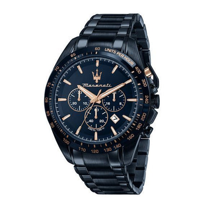 Maserati Traguardo Sport Chronograph Edelstahl Blaues Zifferblatt Quarz R8873612054 100M Herrenuhr