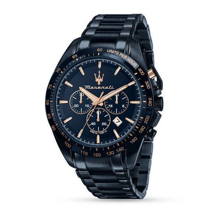 Maserati Traguardo Sport Chronograph Edelstahl Blaues Zifferblatt Quarz R8873612054 100M Herrenuhr