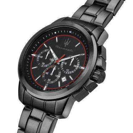 Maserati Successo Limited Edition Chronograph Edelstahl schwarzes Zifferblatt Quarz R8873621027 Herrenuhr