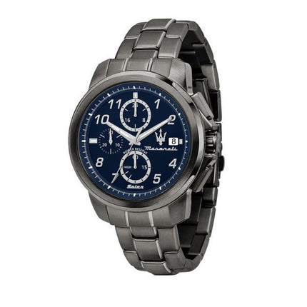 Maserati Successo Limited Edition Chronograph Edelstahl Blaues Zifferblatt Solar R8873645006 Herrenuhr