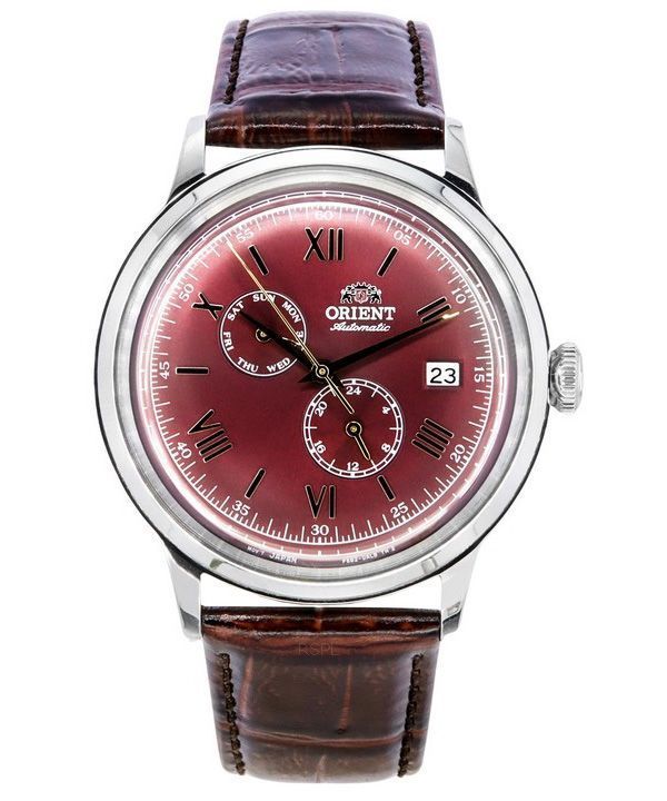 Orient Bambino GMT Version 8 Lederarmband Rotes Zifferblatt Automatik RA-AK0705R10B RA-AK0705R30B Herrenuhr