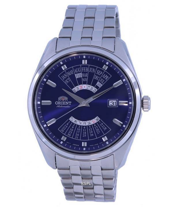 Orient Mehrjahreskalender blaues Zifferblatt Edelstahl Automatik RA-BA0003L10B Herrenuhr