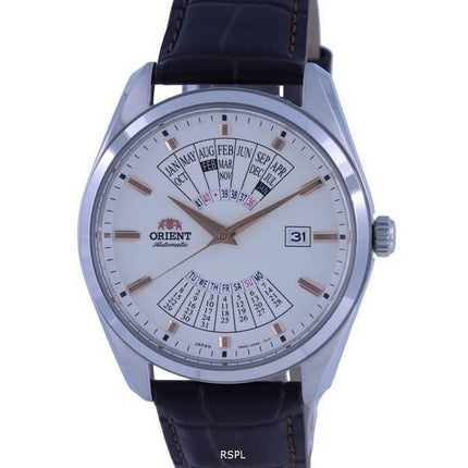 Orient Mehrjahreskalender weißes Zifferblatt Leder Automatik RA-BA0005S10B RA-BA0005S30B Herrenuhr