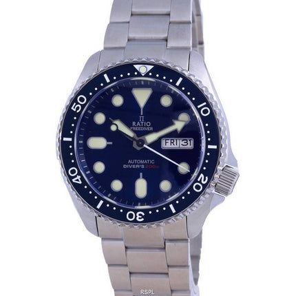 Ratio FreeDiver Blaues Zifferblatt Edelstahl Automatik RTA102 200M Herrenuhr