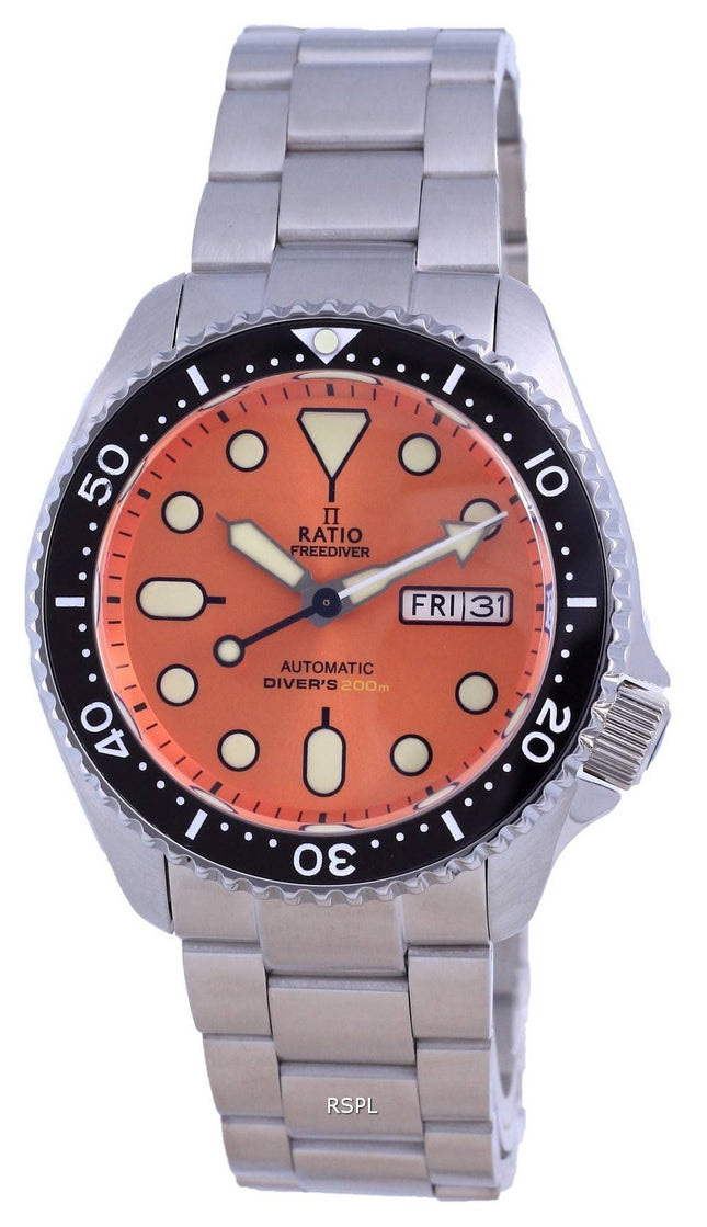 Ratio FreeDiver Orange Zifferblatt Edelstahl Automatik RTA114 200M Herrenuhr