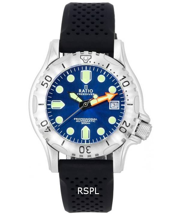 Ratio FreeDiver Professional Sapphire Blue Sunray Dial Automatisch RTF019 500M Herrenuhr