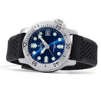 Ratio FreeDiver Professional Sapphire Blue Sunray Dial Quarz RTF023 200M Herrenuhr