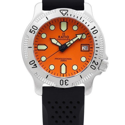 Ratio FreeDiver Professional Sapphire Orange Zifferblatt Quarz RTF025 200M Herrenuhr