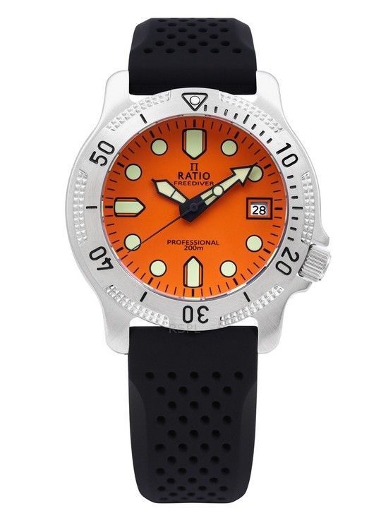 Ratio FreeDiver Professional Sapphire Orange Zifferblatt Quarz RTF025 200M Herrenuhr