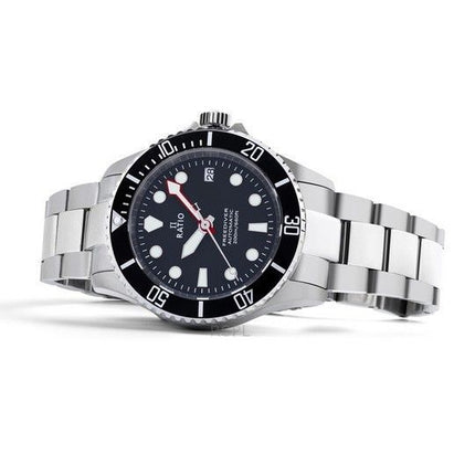 Ratio FreeDiver Saphir Edelstahl schwarzes Zifferblatt Automatik RTF041 200M Herrenuhr