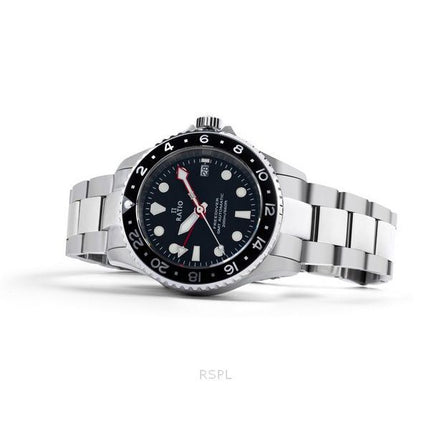 Ratio FreeDiver GMT-Serie Saphir Edelstahl schwarzes Zifferblatt Automatik RTF051 200M Herrenuhr