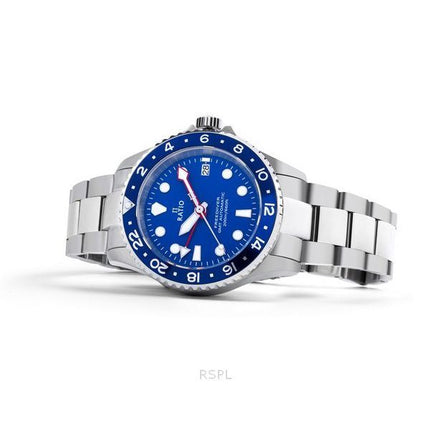 Ratio FreeDiver GMT-Serie Saphir Edelstahl blaues Zifferblatt Automatik RTF053 200M Herrenuhr