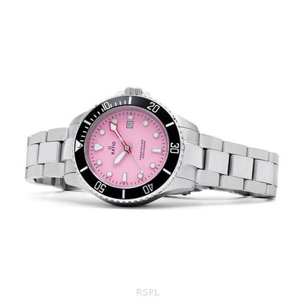 Ratio FreeDiver Saphir Edelstahl Candy Pink Zifferblatt Quarz RTFL809 200M Damenuhr