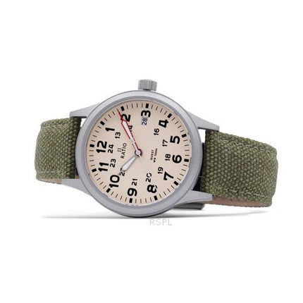 Ratio Quest Herren-Felduhr Saphir Canvas Armband Quarz RTQ019 100M Lewis und Clark Edition