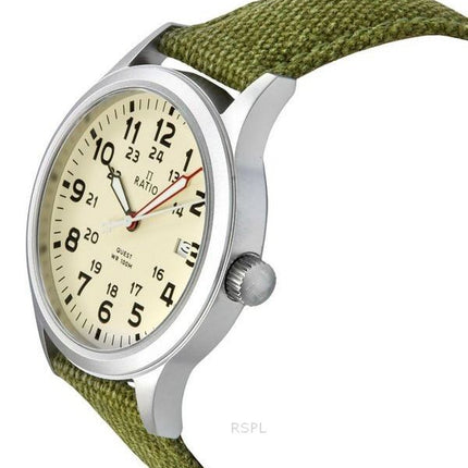 Ratio Quest Herren-Felduhr Saphir Canvas Armband Quarz RTQ019 100M Lewis und Clark Edition