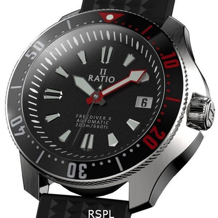 Ratio FreeDiver X Marineschwarz mit schwarzer Keramikeinlage Automatik Taucheruhr RTX001 200M Herrenuhr