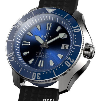 Ratio FreeDiver X Ozeanblau mit blauer Keramikeinlage Automatik RTX003 200M Herrenuhr