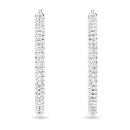 Swarovski Dextera Creolen mit gemischten klaren Kristallen und rhodinierter Oberfläche 5389432 für Damen