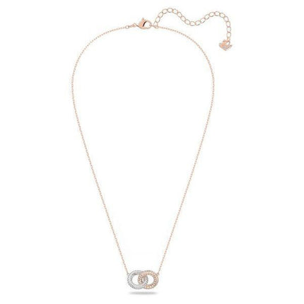 Swarovski Dextera Halskette mit verschlungenen Kreisen und klarem Kristall in Roségold-Ton 5414999 für Damen